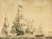 Willem van de Velde the Elder Seascape with the Dutch Men-of-War including the 
