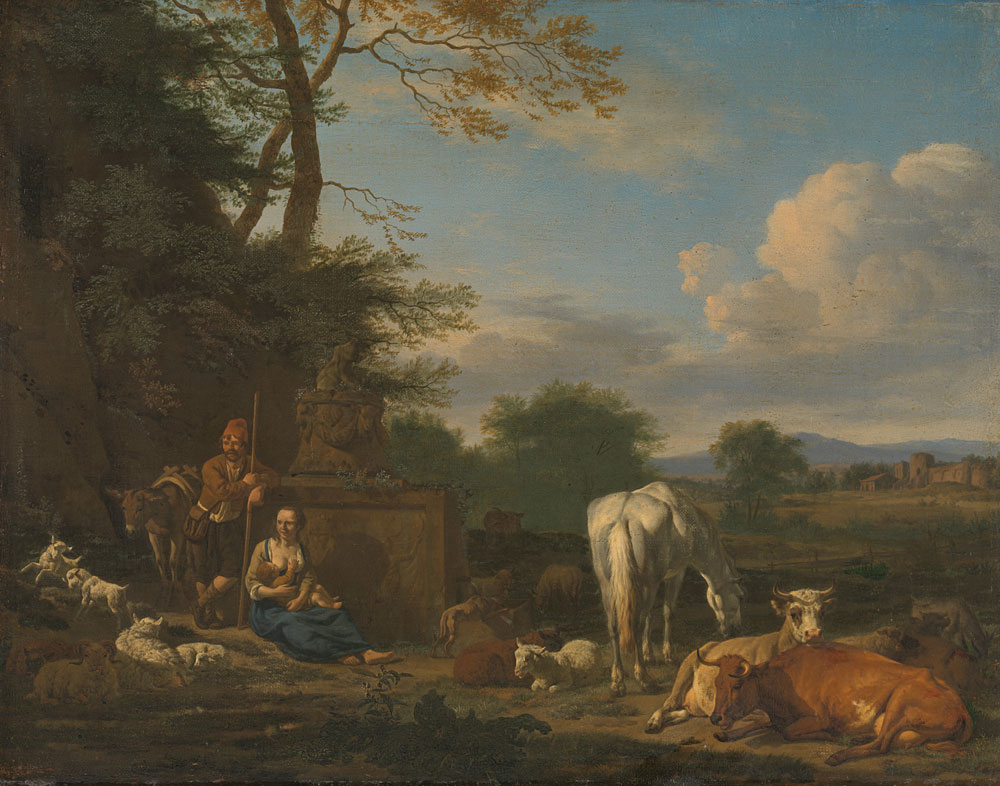 Adriaen van de Velde - Arcadian Landscape with resting Shepherds and Animals