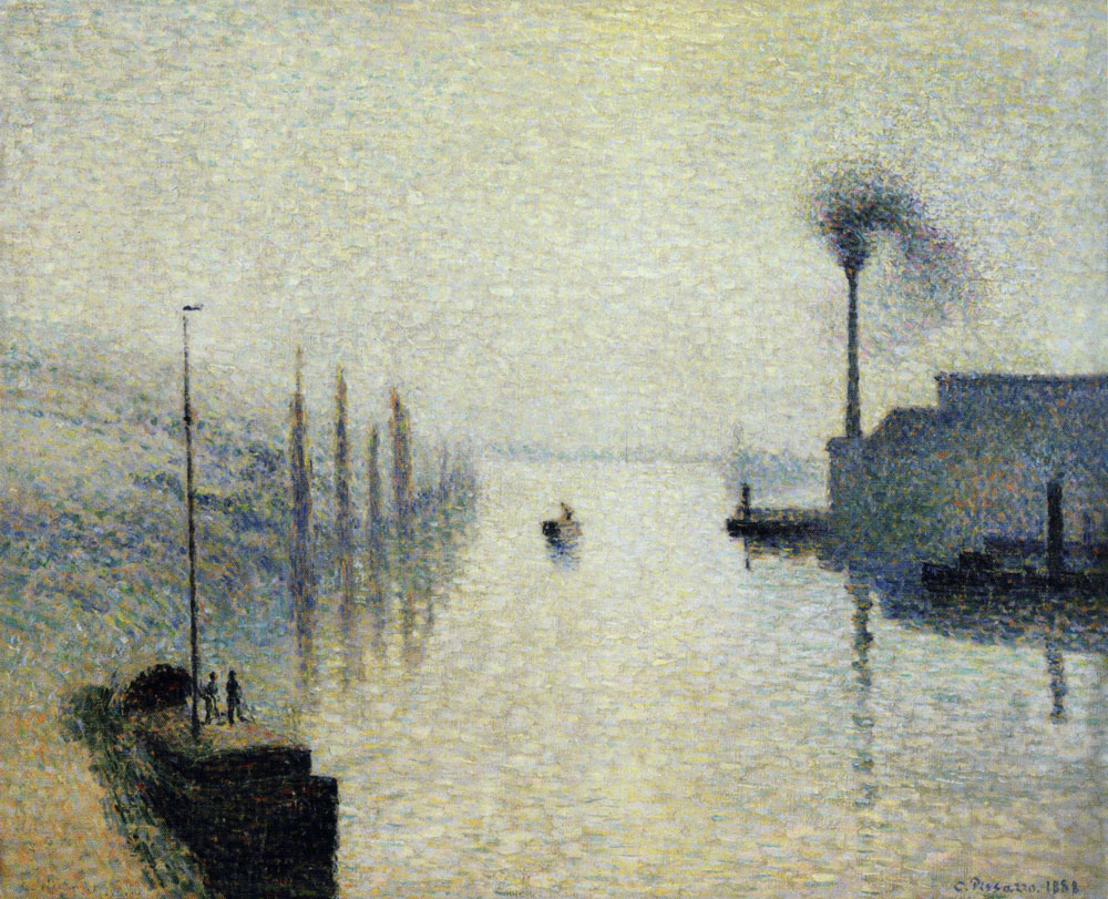 Camille Pissarro - The Ïle Lacroix, Rouen, Fog Effect