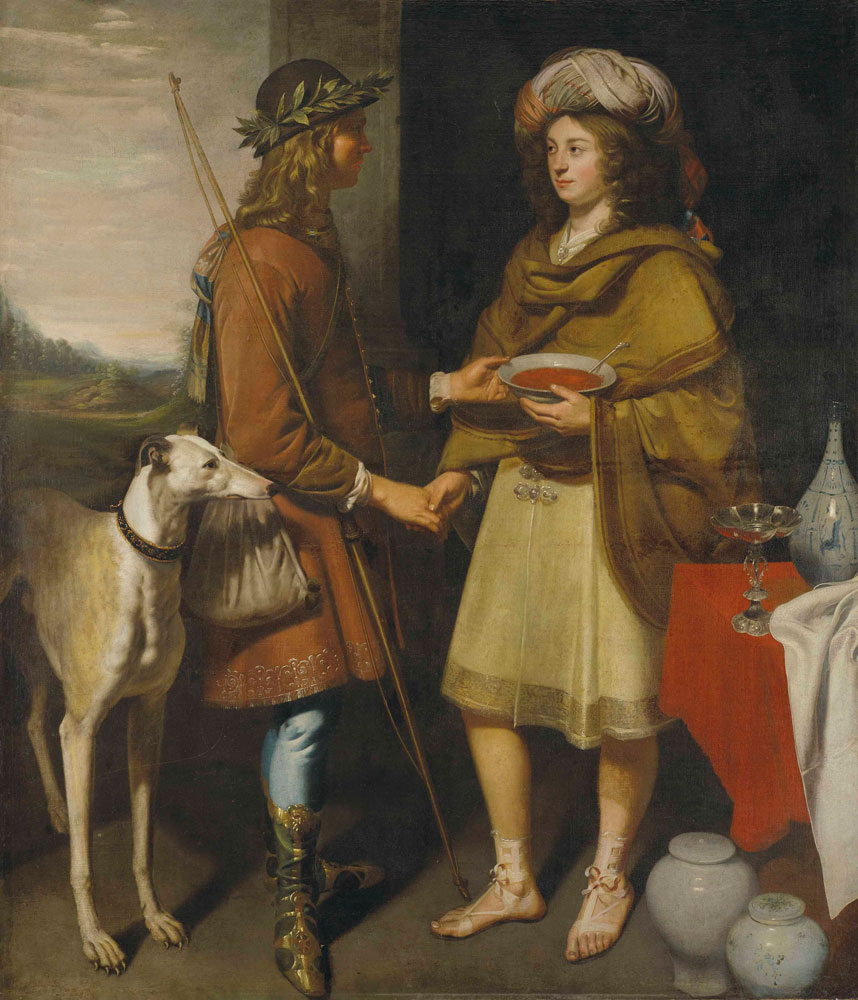 Dutch School - Esau selling his birthright to Jacob