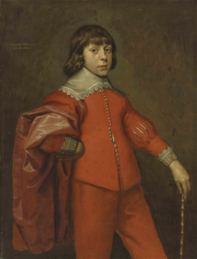 Follower of Anthony van Dyck - Portrait of a boy, traditionally identified as Charles, Prince of Wales, later King Charles II (1660-1685)