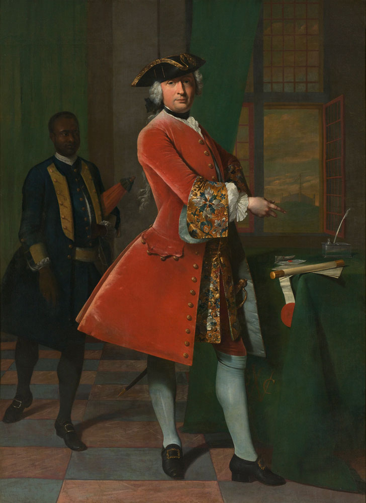 Frans van der Mijn - Portrait of Jan Pranger and an Enslaved Servant