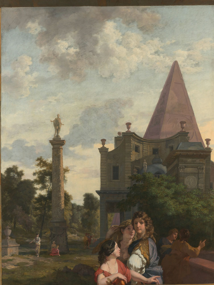 Gerard de Lairesse - Italian Landscape with three Women in the foreground