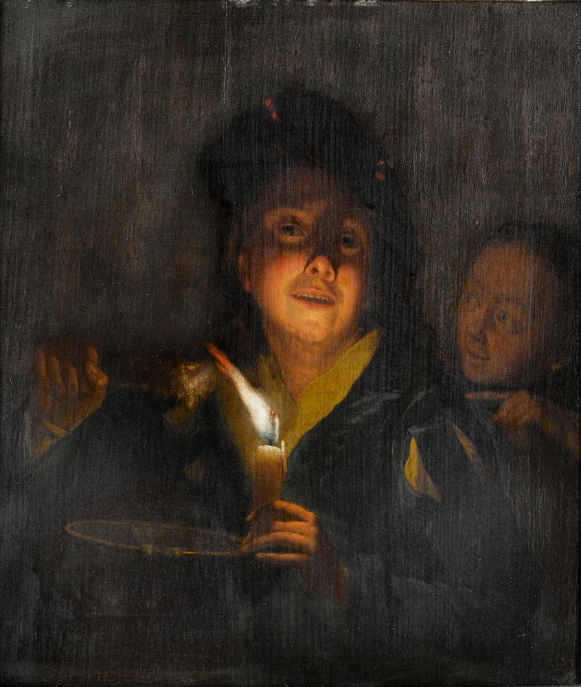 After Gotfried Schalcken - A young man eating by candlelight