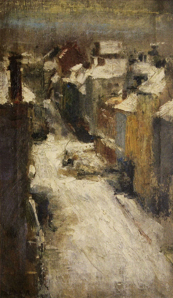James Ensor - Rue de Flandre in the Snow