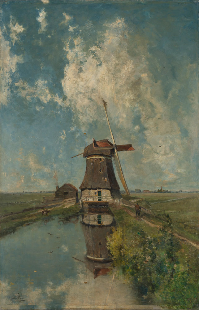 Paul Joseph Constantin Gabriël - A Windmill on a Polder Waterway, Known as 'In the Month of July'