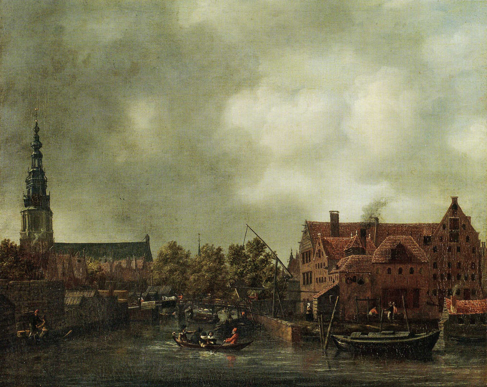 Reinier Zeeman - View of Amsterdam with Zuiderkerk and Houtkopersburgwal