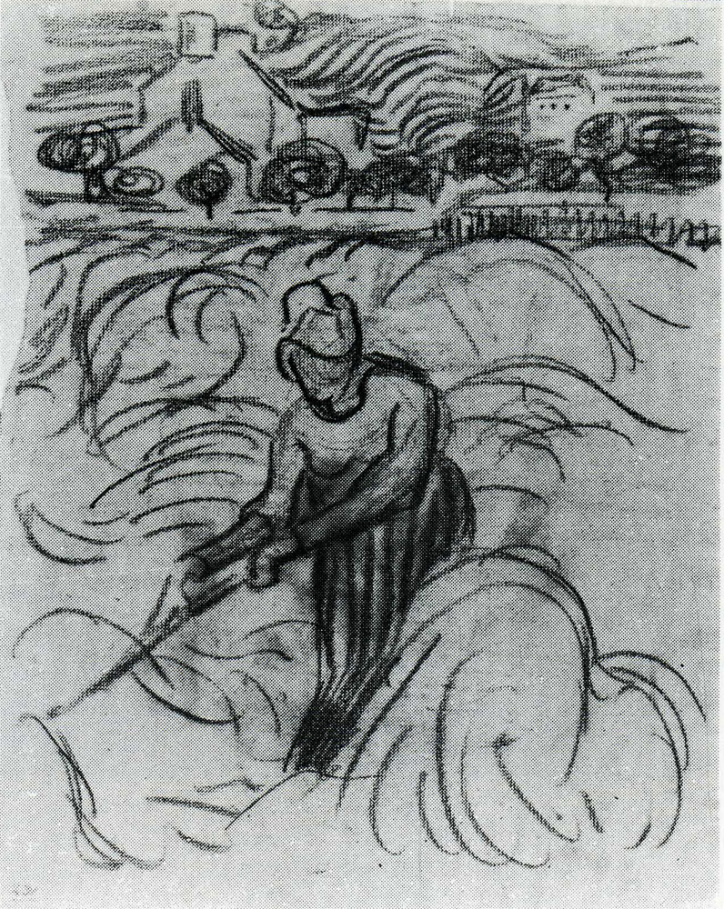 Vincent van Gogh - Woman Working in Wheat Field
