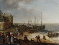 Adam and Abraham Willaerts Fish Sellers at a Beach