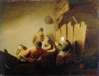 Adriaen van Ostade - Peasants Playing a Card Game