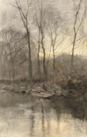 Anton Mauve Water at the Edge of the Woods