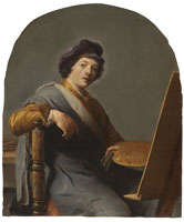 Attributed to Cornelis Bisschop Self-Portrait of an Artist Seated at an Easel