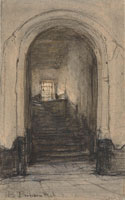Johannes Bosboom The Stairway in the Prinsenhof in Delft where Prince Willem I was murdered in 1684
