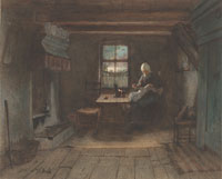 Jozef Israëls Interior of a peasant cottage