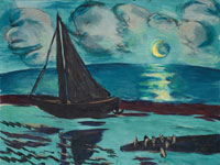 Max Beckmann (1884-1950) Mondnacht am Meer (grün)