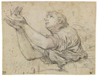 Pietro da Cortona Study of a nymph, her arms outstretched