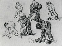Vincent van Gogh Sheet with Sketches of Diggers and Other Figures