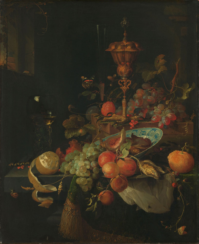 Abraham Mignon - Still Life with Fruit and a Beaker on a Cock's Foot