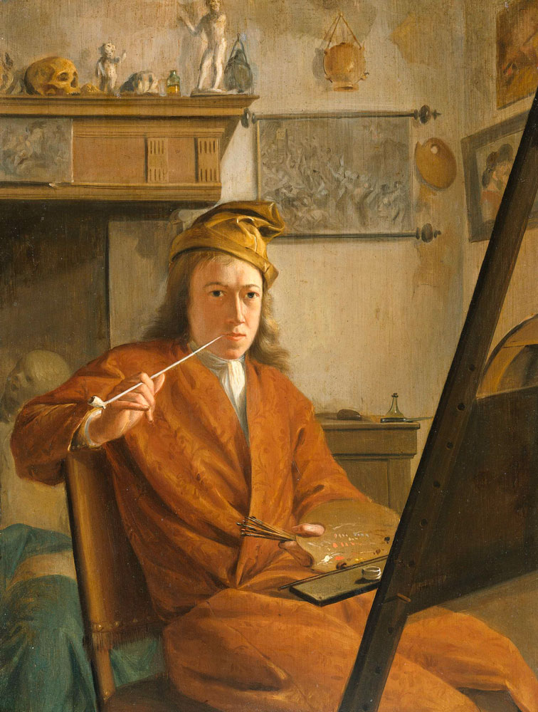 Attributed to Aert Schouman - Portrait of a Painter, perhaps the Artist Himself