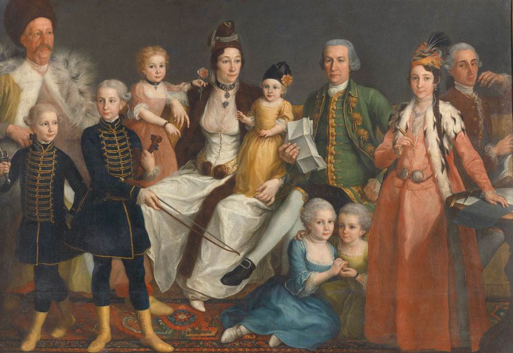 Attributed to Antoine de Favray - David George van Lennep (1712-97), Senior Merchant of the Dutch Factory at Smyrna, and his Wife and Children