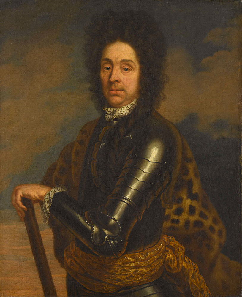 Copy after Caspar Netscher - Portrait of Menno Baron van Coehoorn (1641-1704). General in the Artillery and Fortifications Engineer