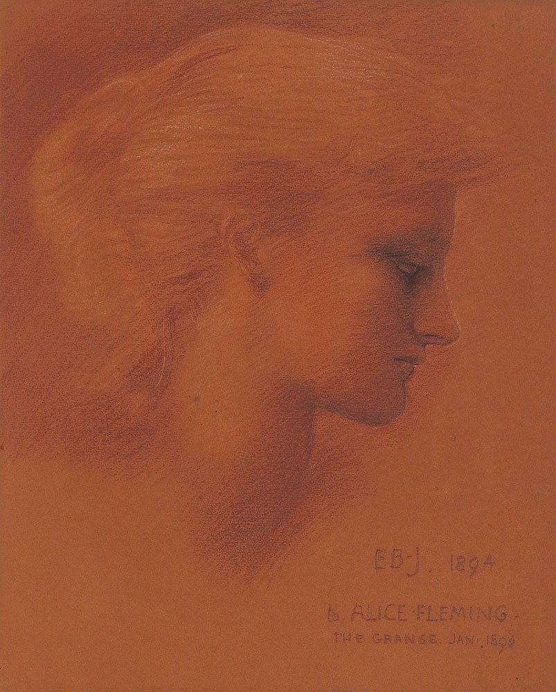 Edward Coley Burne-Jones - Portrait of Alice Macdonald Fleming, née Kipling (1868-1948), in profile