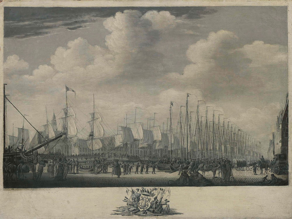 Engel Hoogerheyden - Mustering the Fleet in the Harbor of Vlissingen, 1804