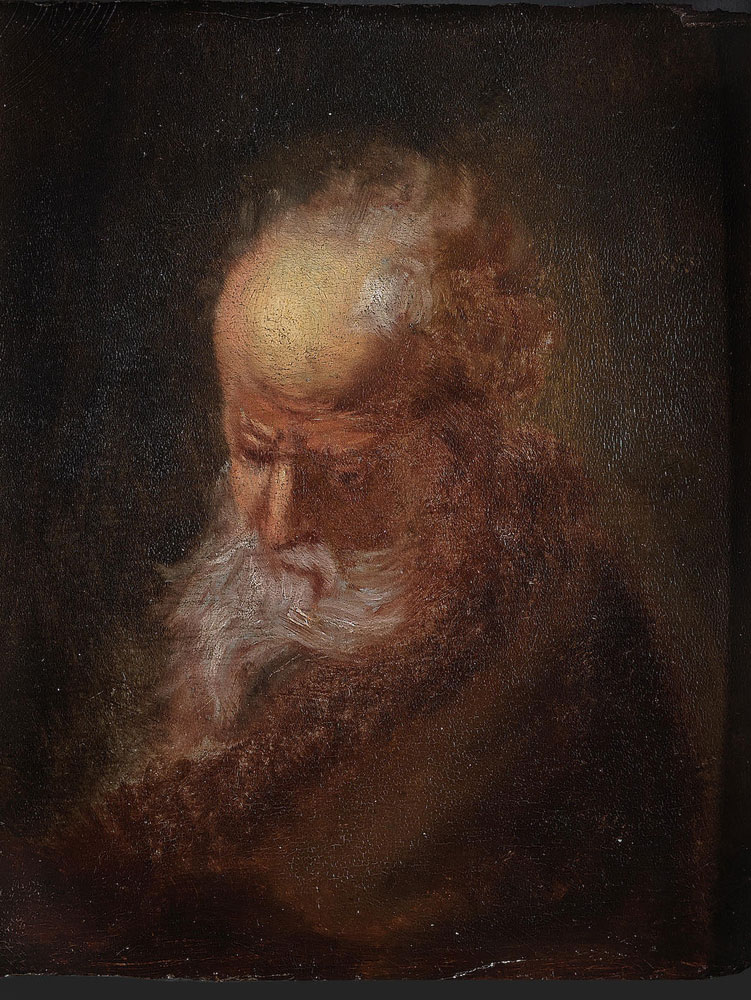 Follower of Rembrandt - The head of a bearded man