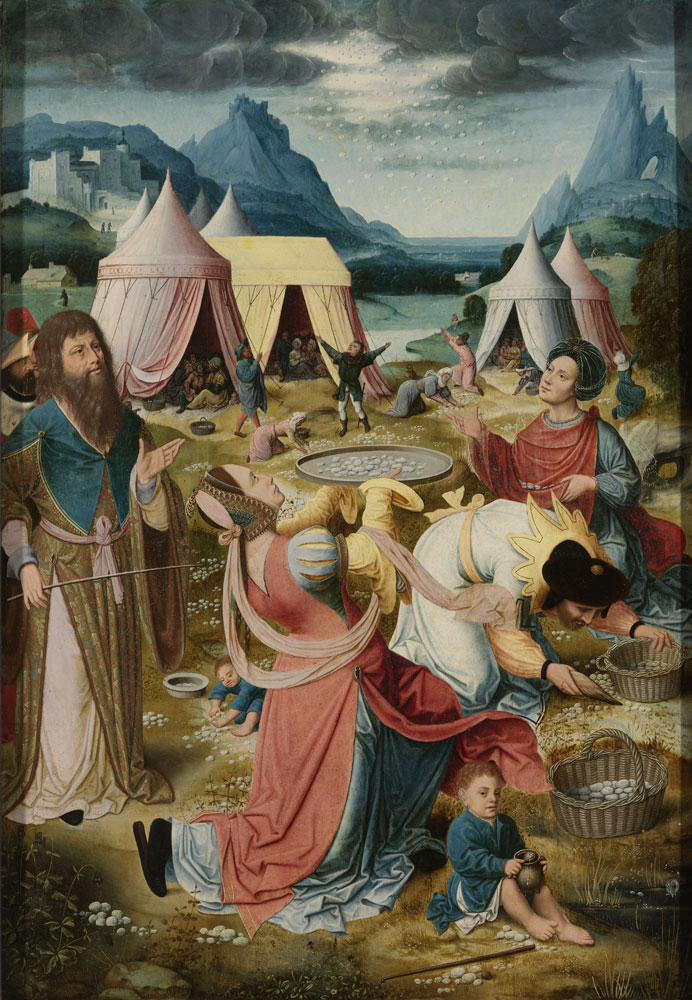 Anonymous - Gathering of Manna (inner, right wing of a triptych)