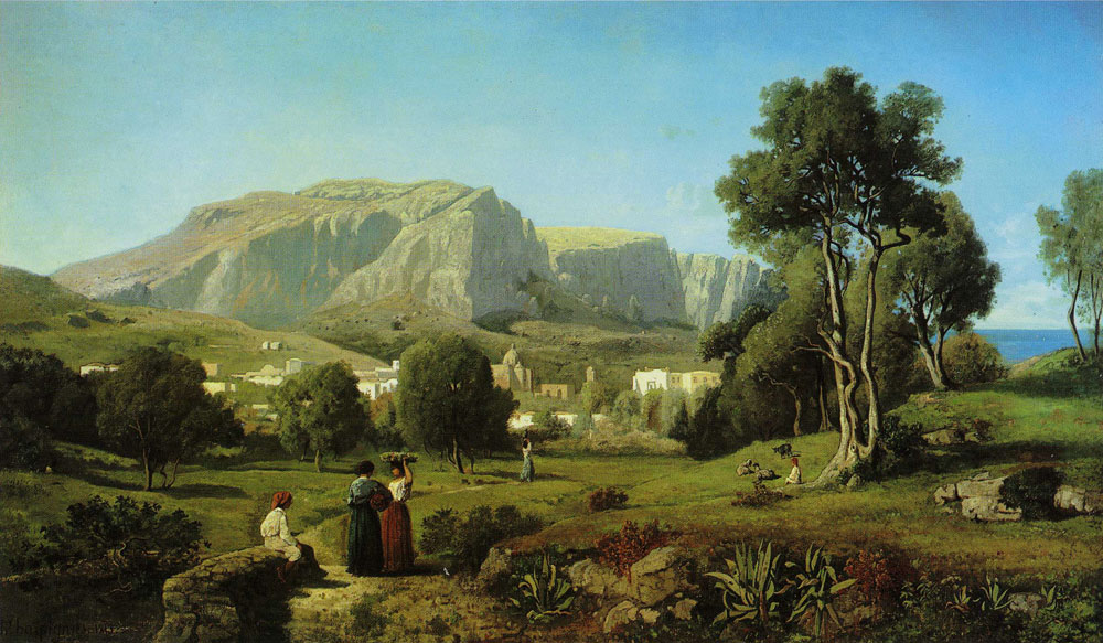 Henri-Joseph Harpignies - View of the Island Capri