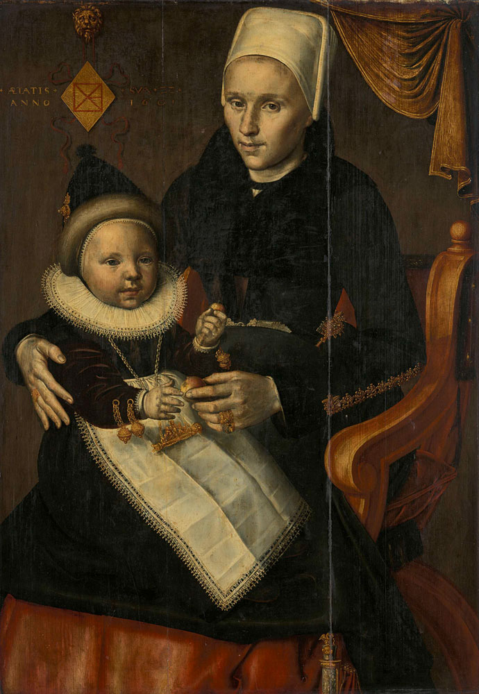 Attributed to Jan Claesz. - Mother and Child in Noord-Holland Costume