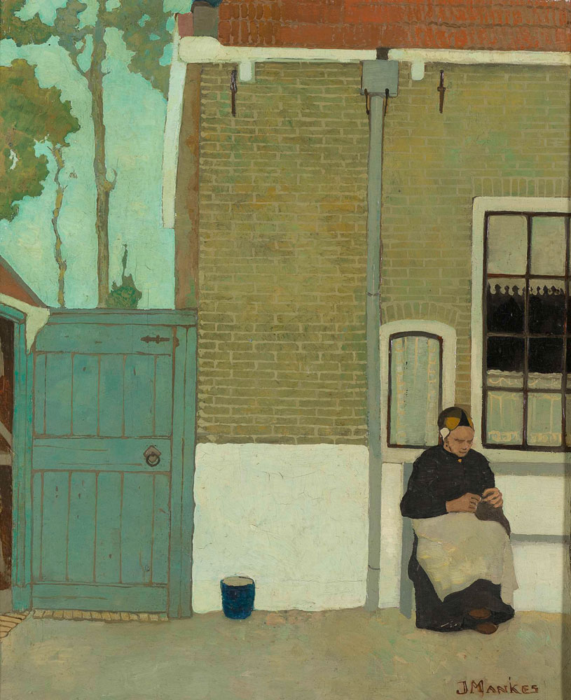 Jan Mankes - Woman in front of her house