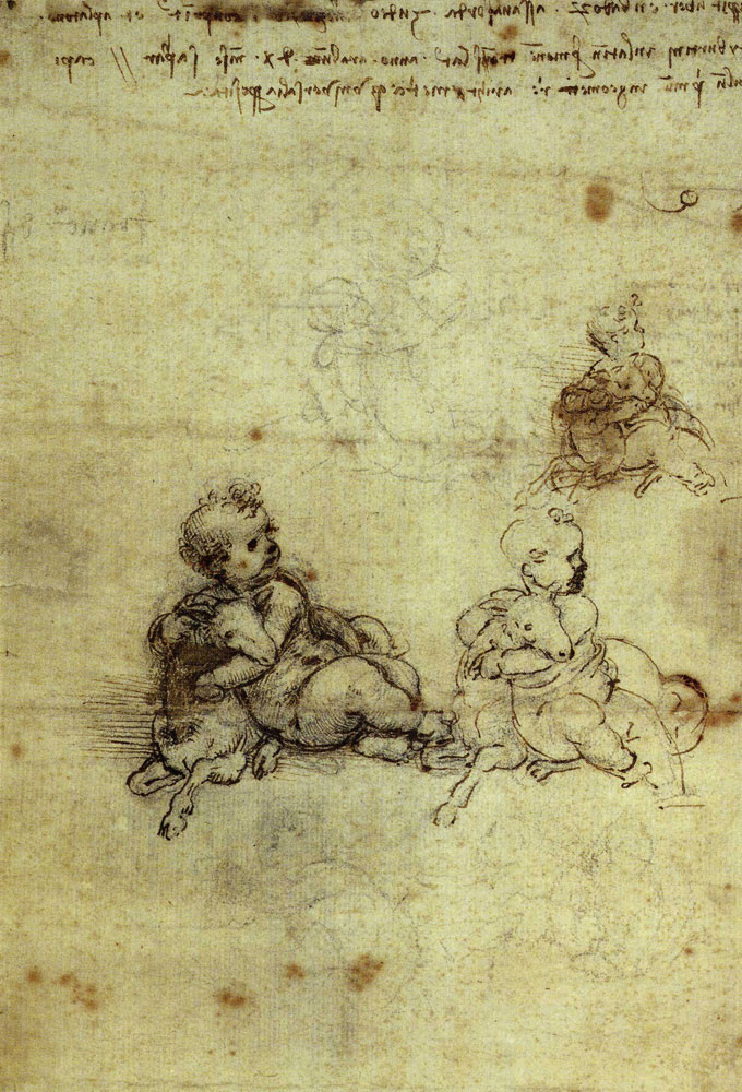 Leonardo da Vinci - Studies for the Christ Child with a Lamb