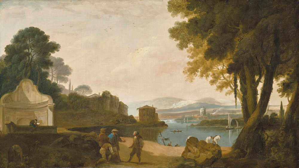 Richard Wilson - Acqua Acetosa, Rome, with figures by the water