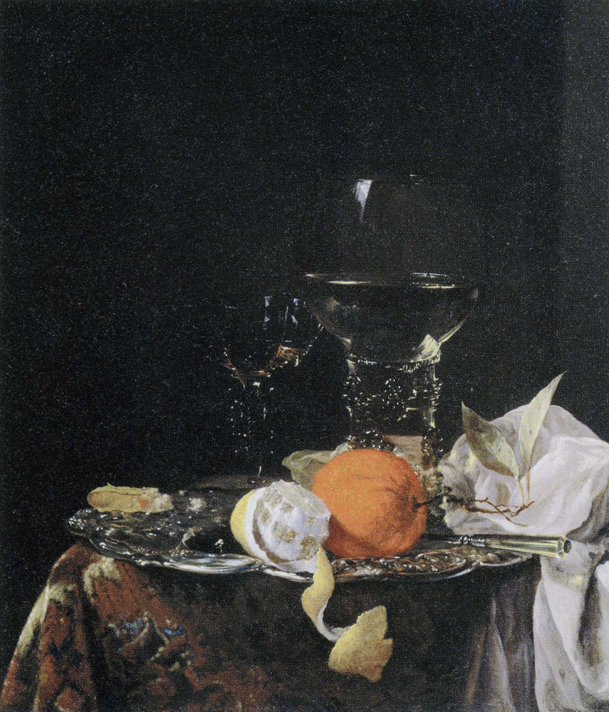 Willem Kalf - Still Life with Fruit and Glasses on a Silver Plate
