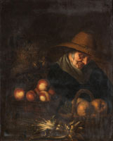 Attributed to Abraham Pietersz. van Calraet A vegetable seller