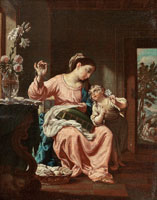 Francesco Trevisani The Madonna sewing with the Christ Child