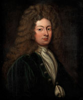 After Godfrey Kneller Portrait of William Congreve, half-length, in a blue coat