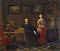 Follower of Gonzales Coques Couple in an Interior