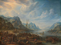 Herman Saftleven View of a River with Boat Moorings