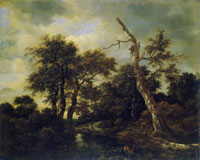 Jacob van Ruisdael Pond in a Wood with a Blasted Beech Tree