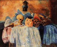 James Ensor Pierrot and Skeletons
