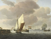 Willem van de Velde the Younger Ships near the Coast in windy Weather