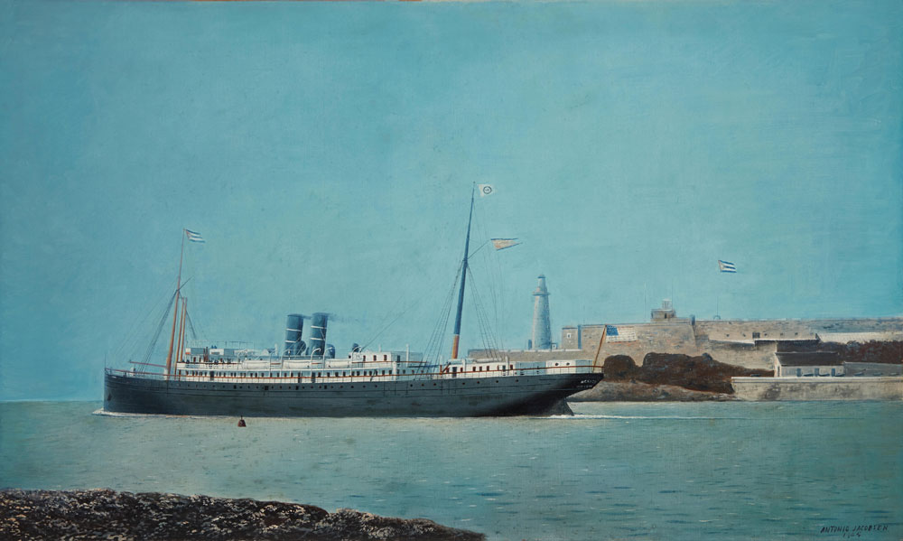 Antonio Nicolo Gasparo Jacobsen - The S.S. Mexico Departing Havana Harbor