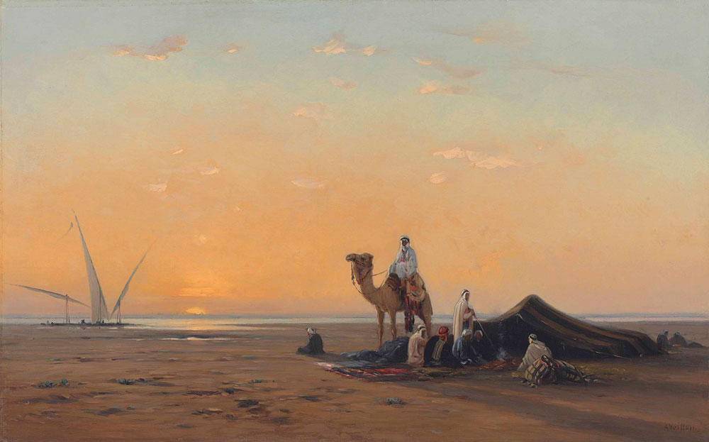 Auguste Louis Veillon - Arab encampment by the Nile