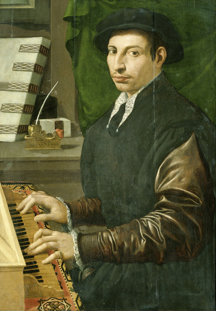 Francesco Traballesi - Portrait of a Man Playing a Virginal