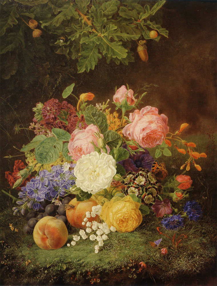 Henriette Geertruida Knip - Still Life with Roses, Lilly-of-the-Valley and Fruit