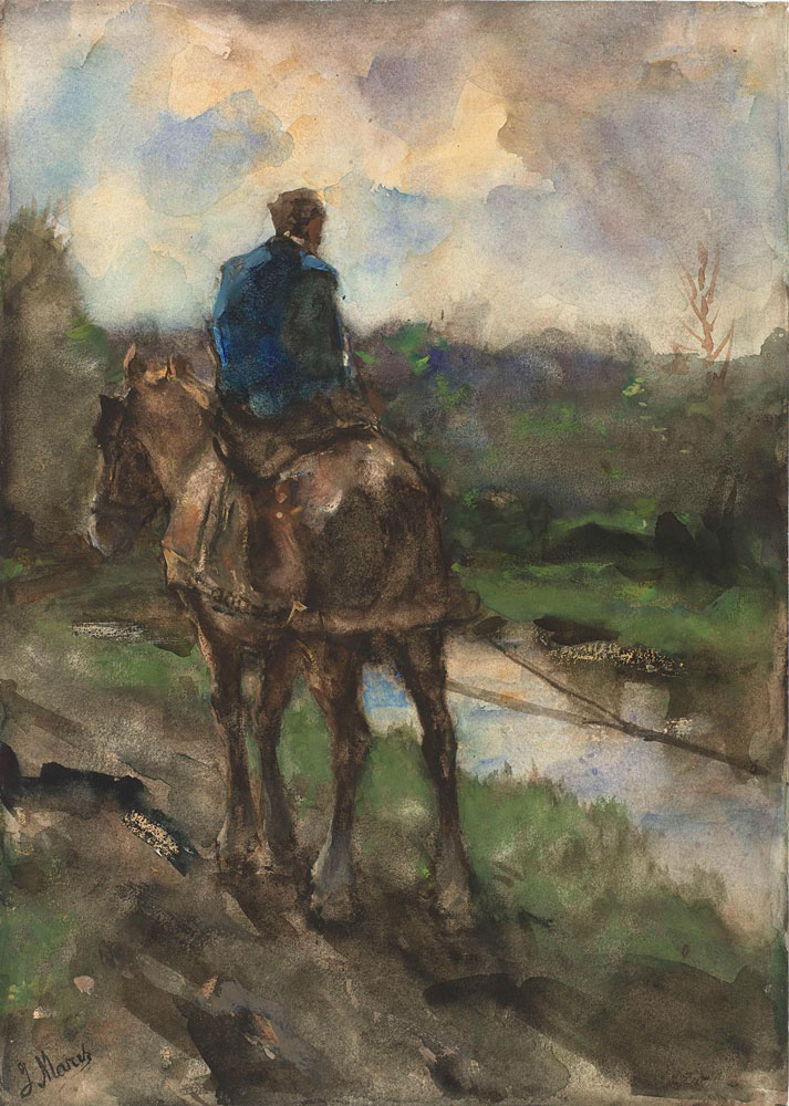 Jacob Maris - A Mounted Towman on the Towpath
