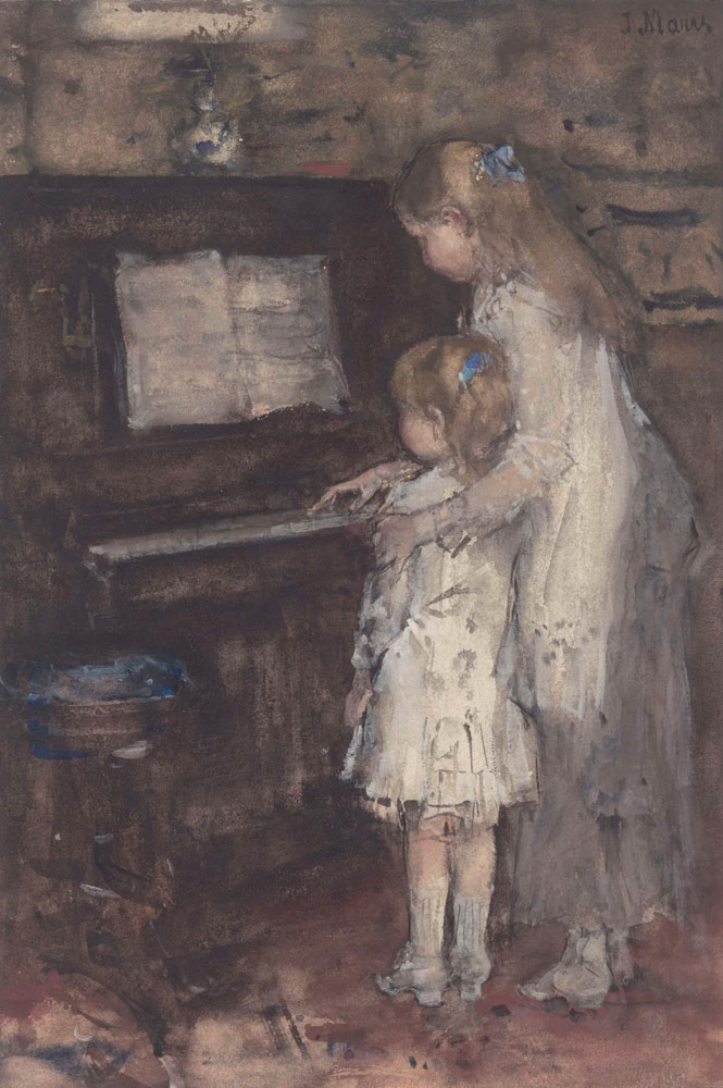 Jacob Maris - Two Girls at the Piano