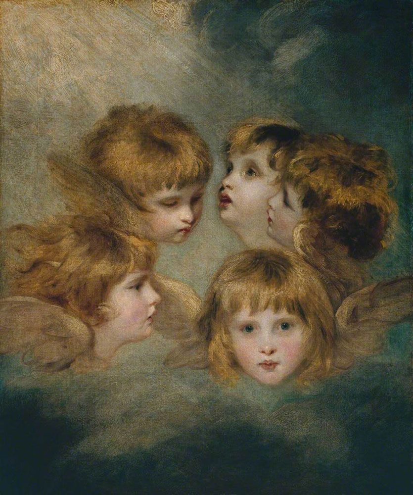 Joshua Reynolds - A Child's Portrait in Different Views: 'Angel's Heads'